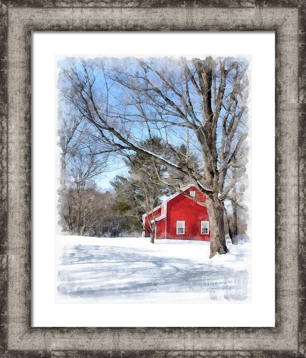 Winter in Vermont - watercolor artwork by Edward M. Fielding