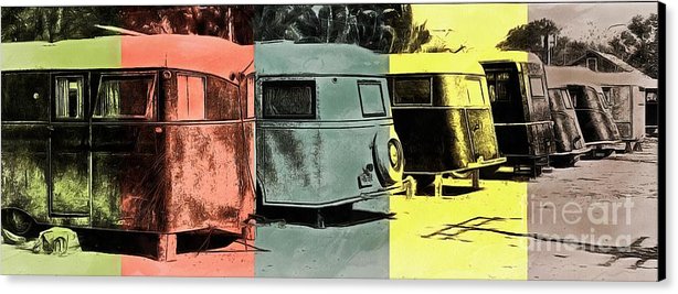 Sarasota Series Vintage Trailer Park Pop Art Canvas Print