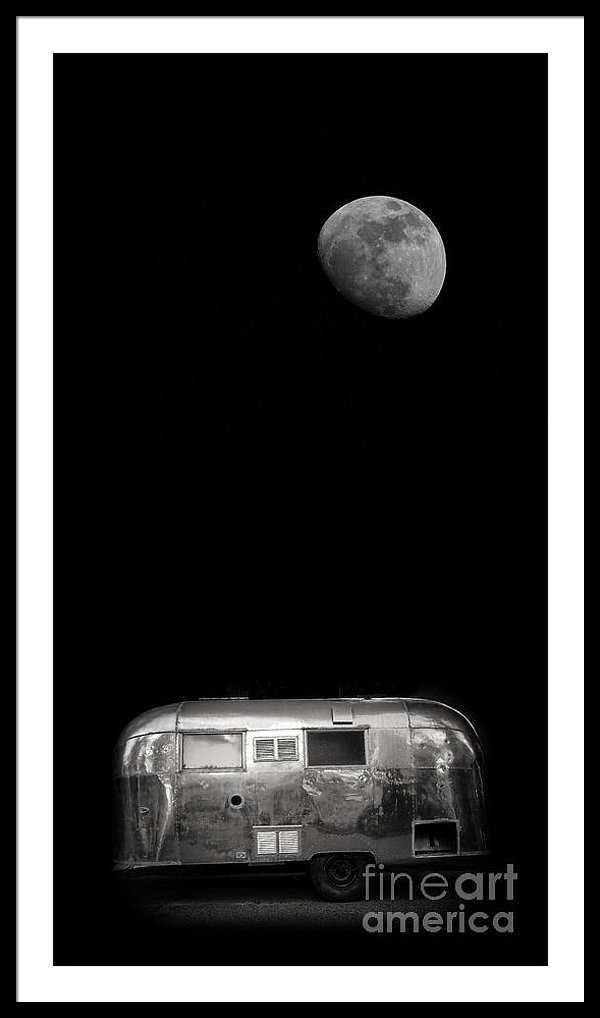 Moonrise Over Airstream trailer