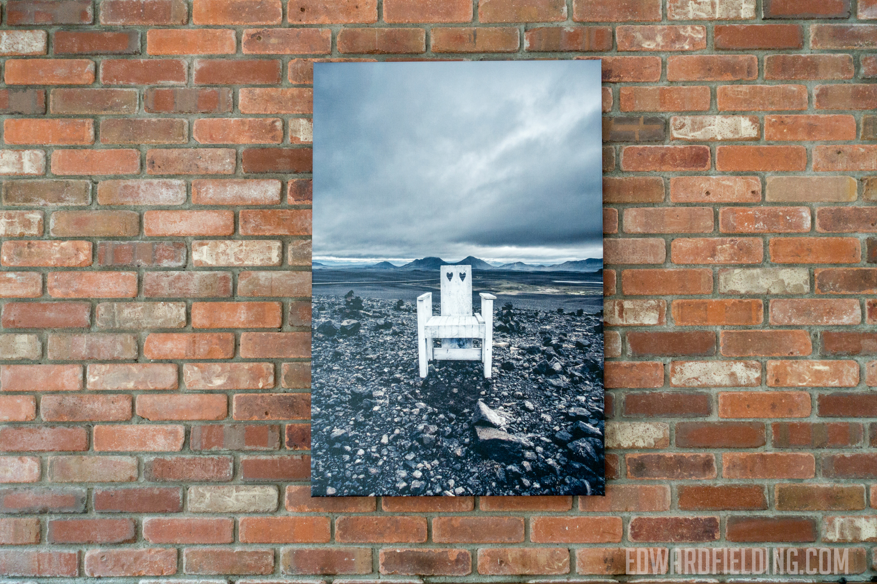 Iceland fine art canvas print mounted over the fire place.