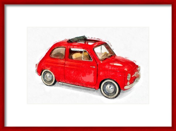 Classic Red Fiat Artwork