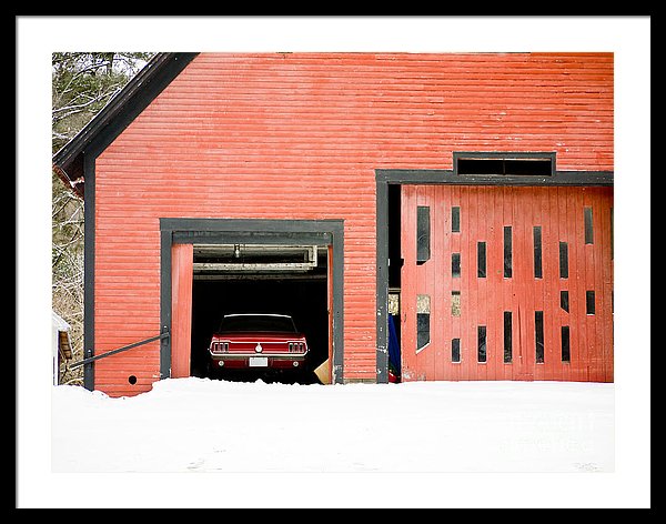 Classic Ford Mustang in the barn