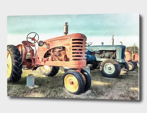 Row of Vintage Tractors Prince Edward Island