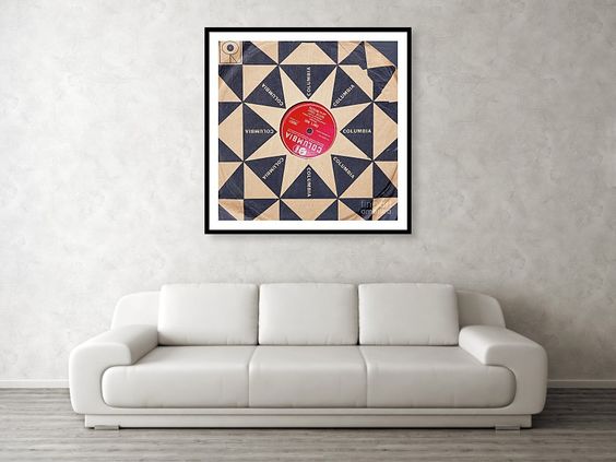 Old records on the shelf