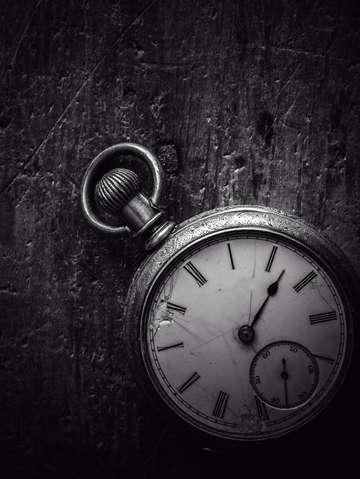 Pocket Watch Black and White