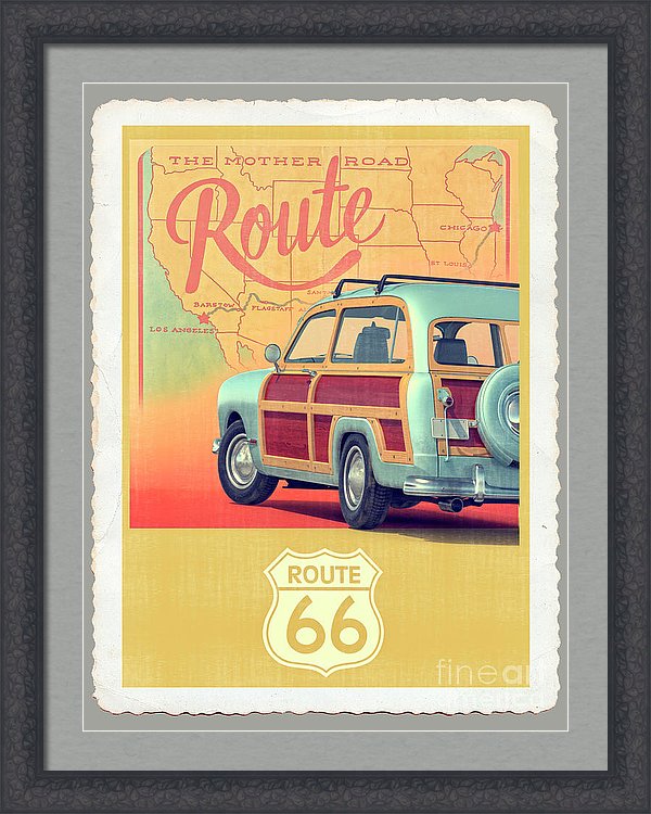 Route 66 Vintage Postcard by Edward M. Fielding