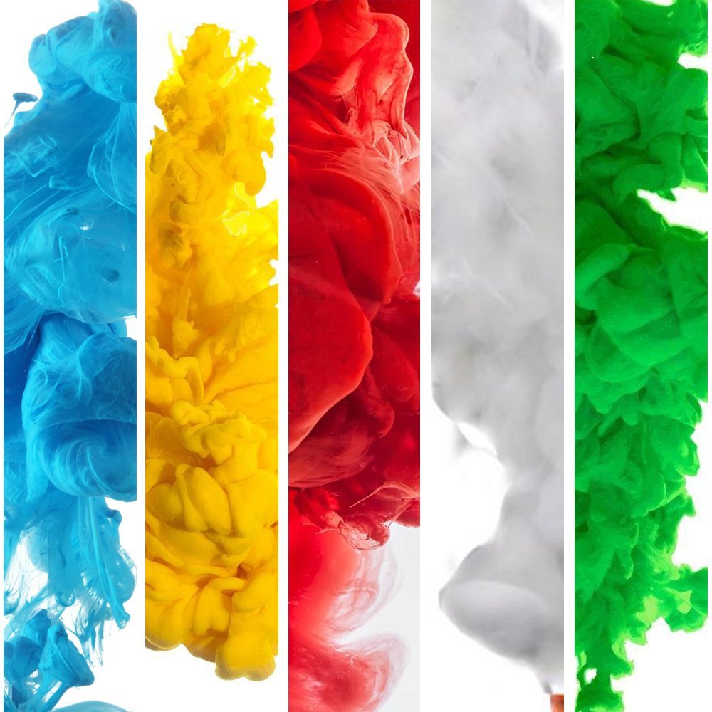 Color Smoke Effect Photography Props for Photography Background, Parties, Sports Rainbow 5 Colors (Red, Blue, Green, Orange, White)