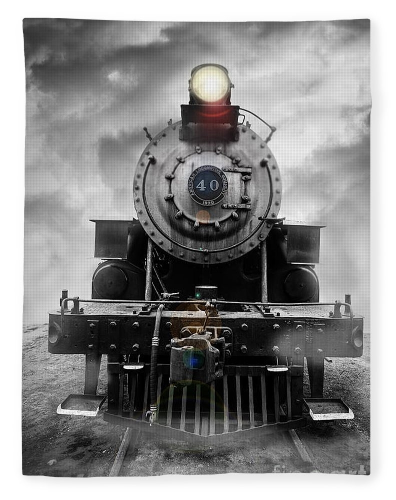 Steam train fleece blanket gift item