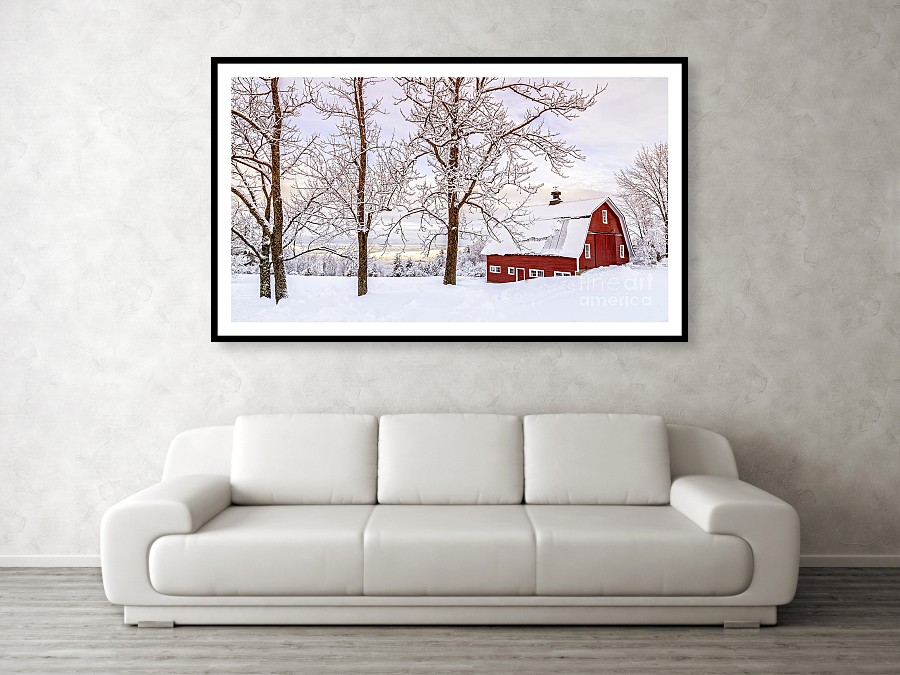 Winter Arrives framed print by Edward Fielding. Bring your print to life with hundreds of different frame and mat combinations. Our framed prints are assembled, packaged, and shipped by our expert framing staff and delivered "ready to hang" with pre-attached hanging wire, mounting hooks, and nails.