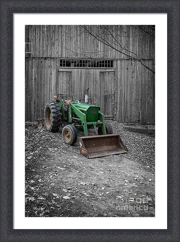 Old John Deere Tractor by the barn by Edward M. Fielding - https://edward-fielding.pixels.com/featured/old-tractor-by-the-barn-etna-new-hampshire-edward-fielding.html
