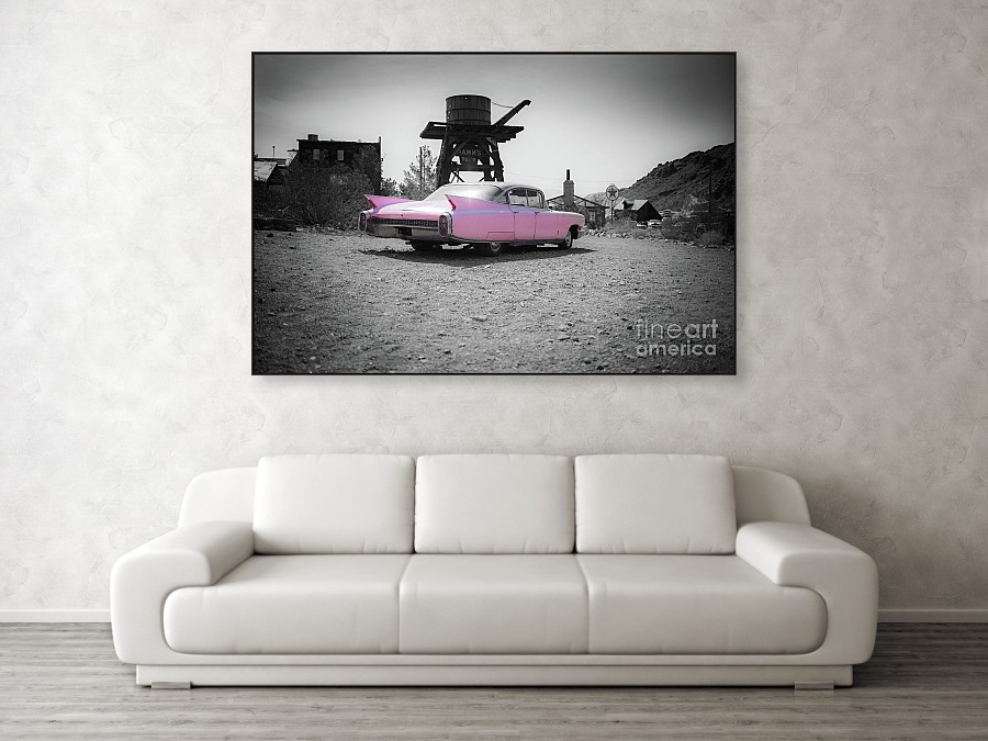 Pink Caddy In The Desert