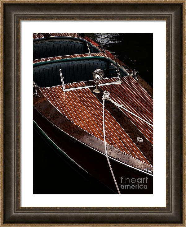 Classic wooden power boat prints for sale