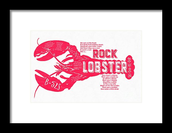 B-52s Rock Lobster Lyric Poster Framed Print