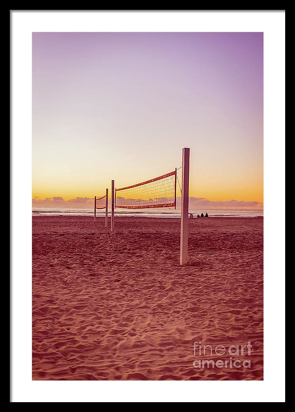 Mission Beach Volley Ball Nets Sunset