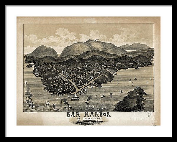 Vintage Bar Harbor Map