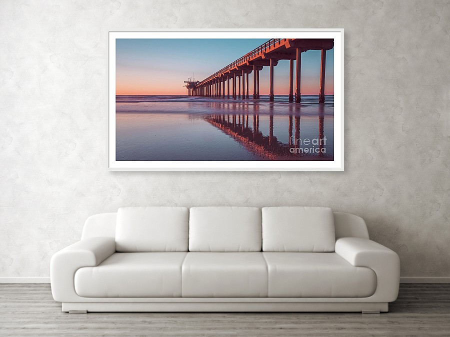 La Jolla, San Diego, Scripps Pier at sunset by Edward M Fielding