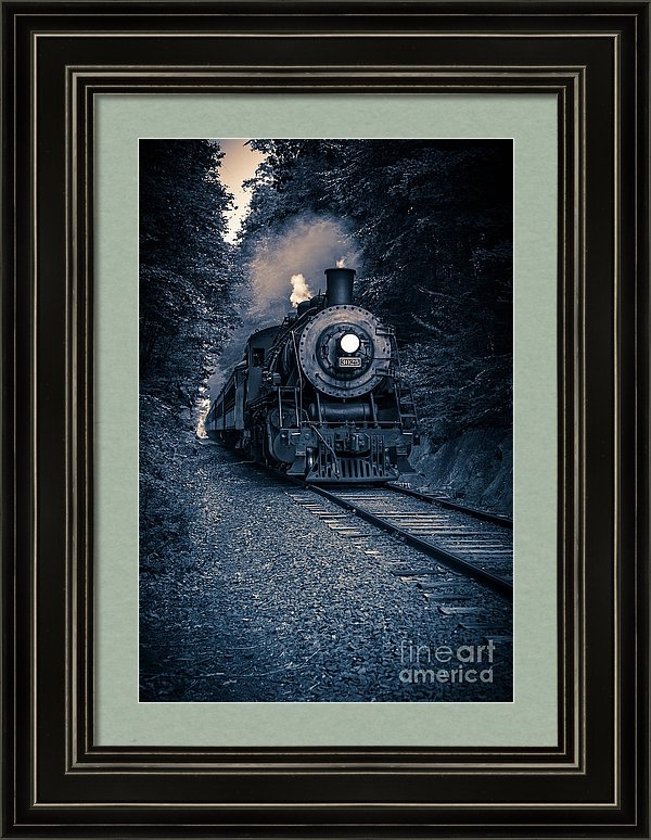 A vintage steam locomotive thundering through a dark valley. Essex Steam Train, Valley Railroad, fine art photography by Edward M. Fielding - www.edwardfielding.com